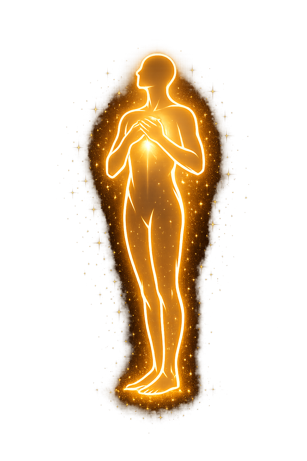 Grateful man ethereal figure